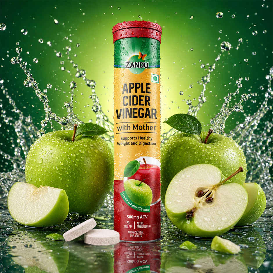 Zandu Apple Cider Vinegar ACV Effervescent Tablets