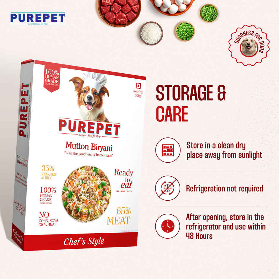 Purepet Mutton Biryani Fresh Dog Food (Adults & Puppies)