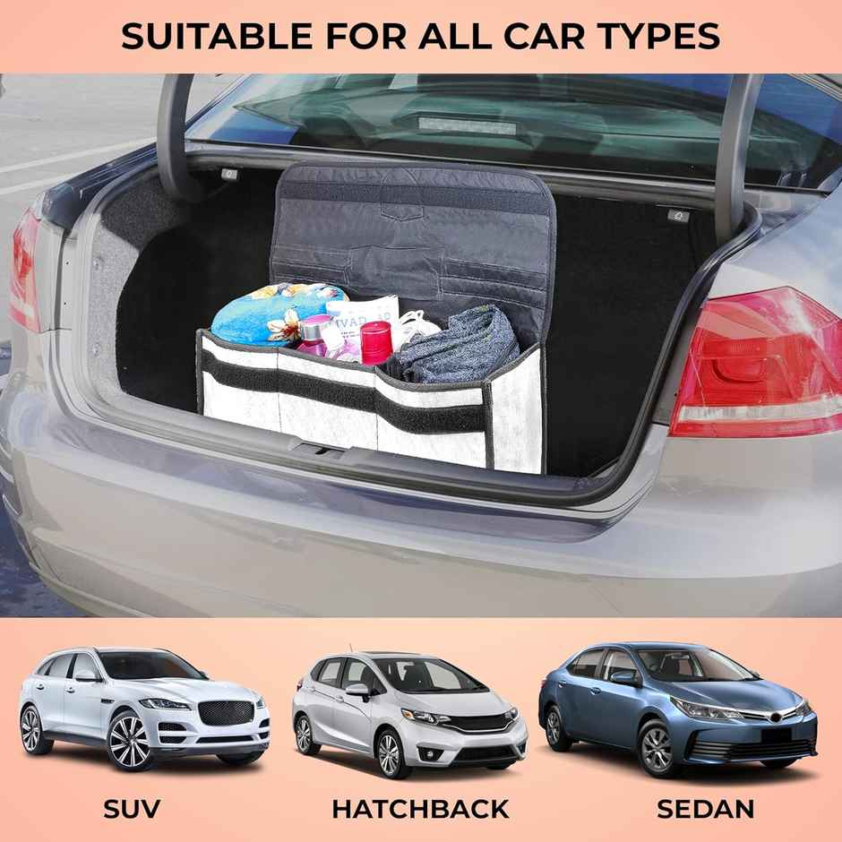 Autofy Spaze-4 Car Trunk Organizer Spill Proof Waterproof Anti-Skid Car Boot Organizer Nylon