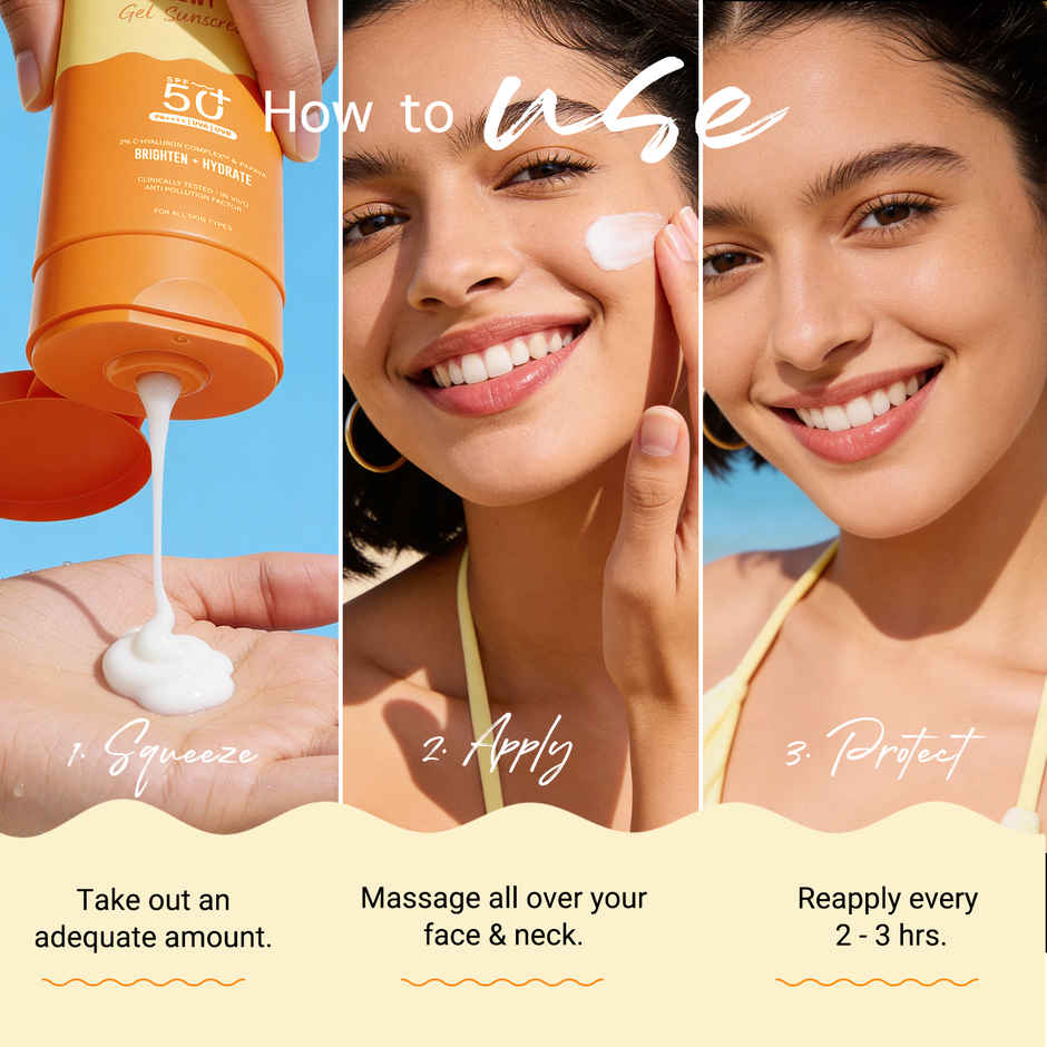 Aqualogica Glow+ Dewy Sunscreen SPF 50+PA++++ with Anti Pollution Factor (APF) | Papaya & Vitamin C Combo