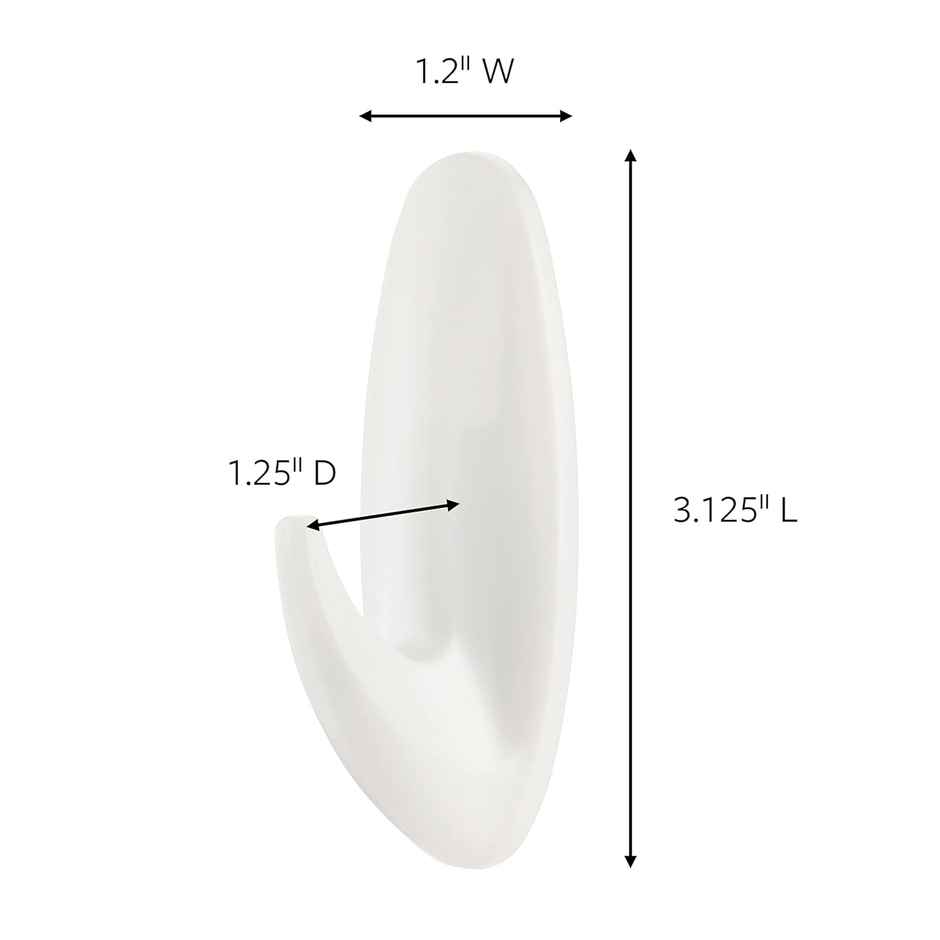 Command Adhesive Damage free Hooks for wall | 2 hooks | 4 strips | Holds Upto 1.3 kg Combo  