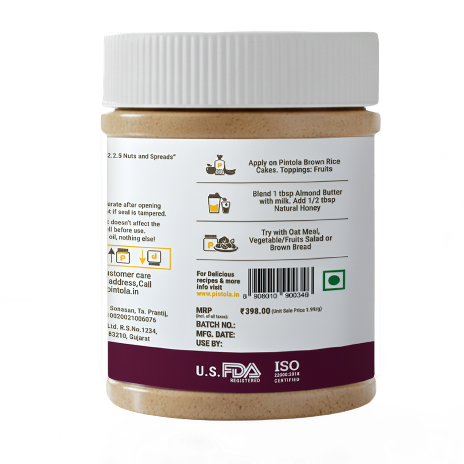 Pintola All Natural Almond Butter Creamy