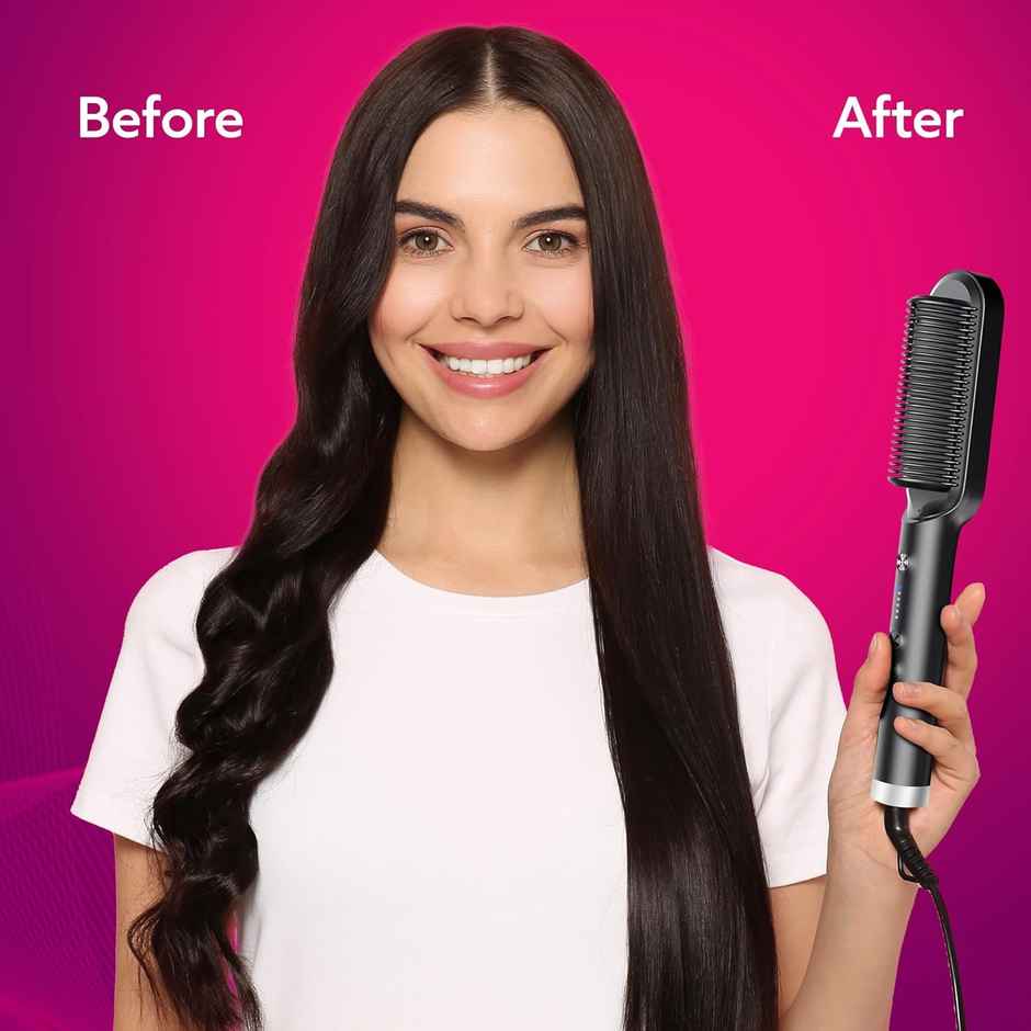 Agaro Hair Straightening Brush, Hair Straightening Comb For Women Ionic Care, 5 Heat Settings