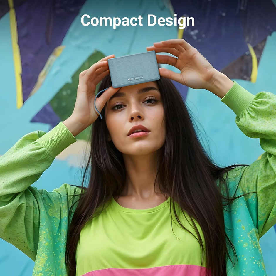 Zebronics Sonic Pod S | BT Speaker (BTv5.3) | 8W | Up To 12 Hr Backup | Passive Radiator | Blue