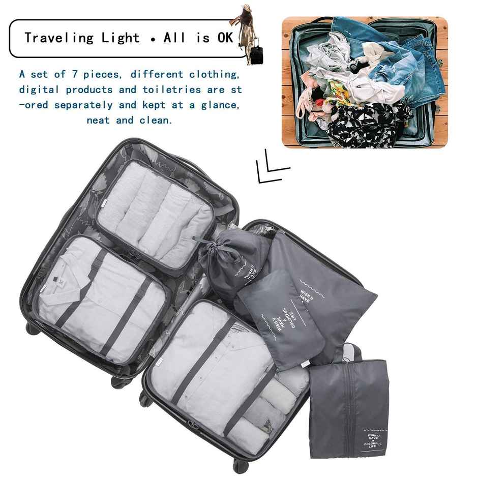 Lazer Polyester Travel Organizer Bag Set Grey