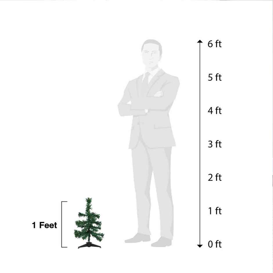 Mini Artificial Christmas Tree | 1 ft | Ideal for Desk, Table Decor | Compact Decor | Picfest