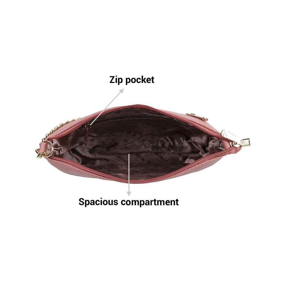 Mochi Peach Synthetic Sling Bag for Women | 66-7674-80