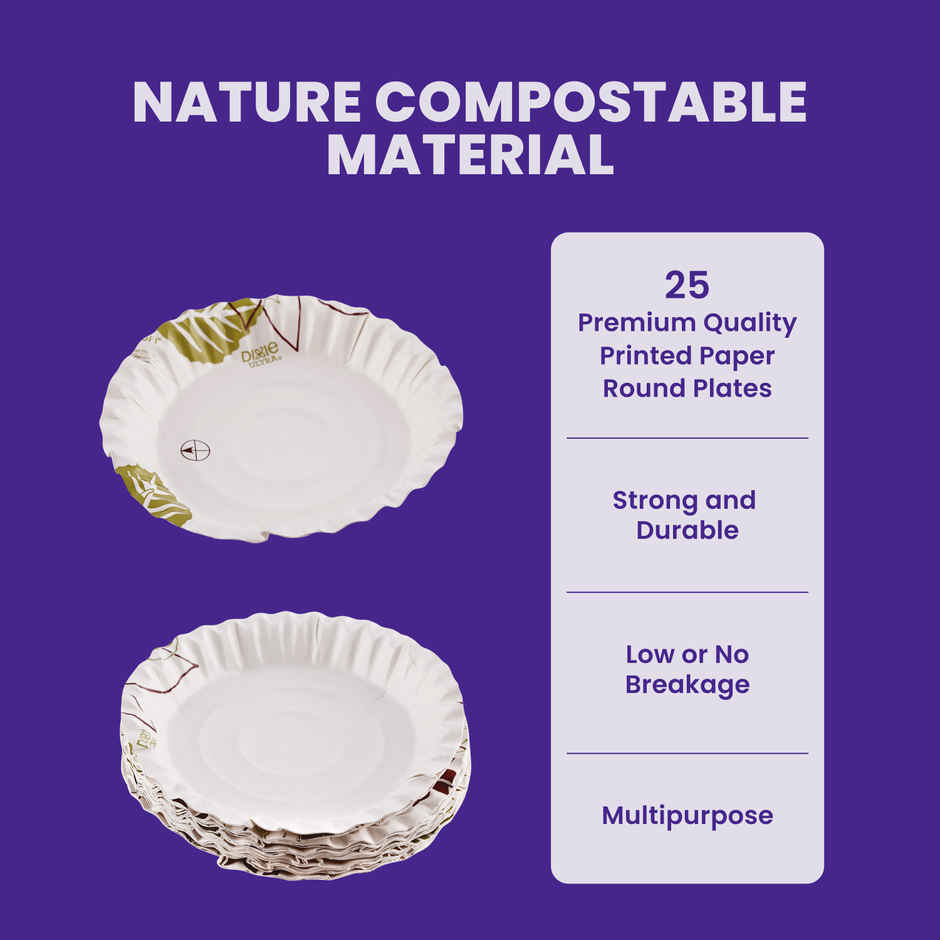 Printed Paper Plate | 7 inch | Pack of 25 | BAY6