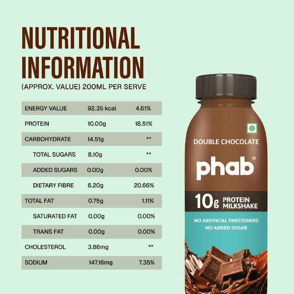 Phab Double Chocolate 10g Protein Milkshake