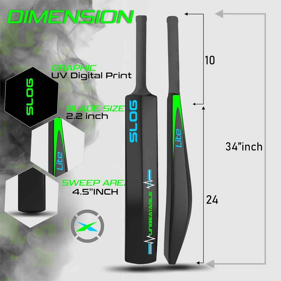 Jaspo SLOG LITE Plastic Tennis Cricket Bat Full Size Bat | 34 x 4.5 Inch