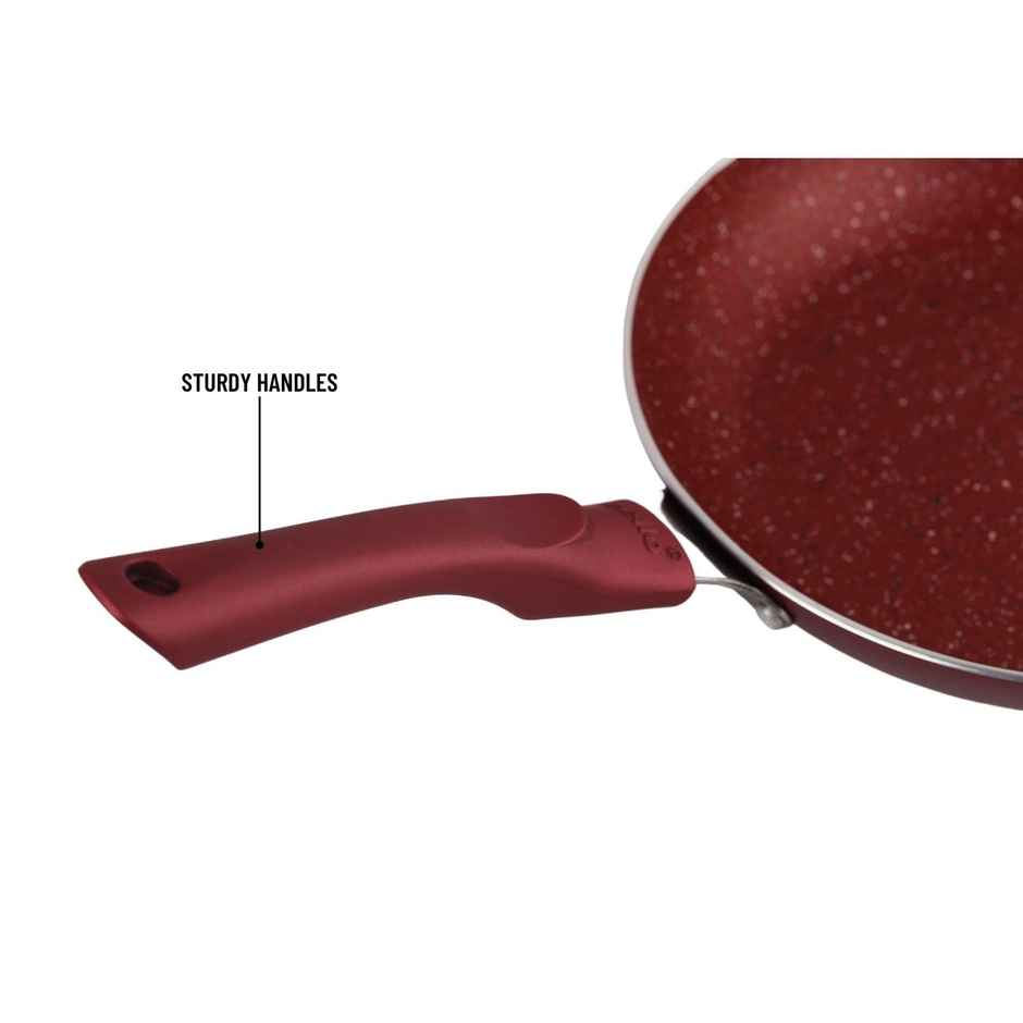 Cello Crown Non-stick Taper Pan/Frying Pan | 22 cm - Maroon