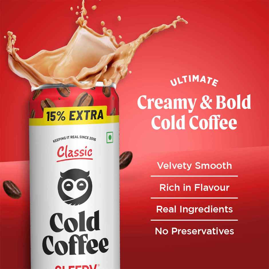 Sleepy Owl Classic Cold Coffee Can | Ready to Drink Coffee Beverage