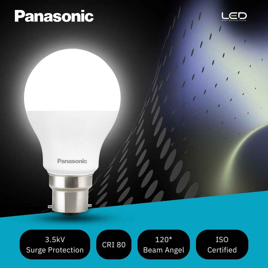 Panasonic 12W Led Bulb, Cool Daylight 6500K | B22 Base Holder