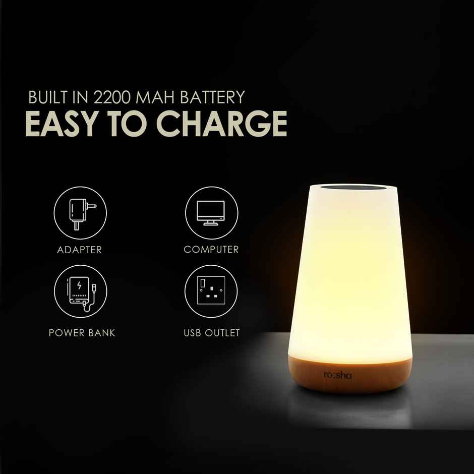 Rosha Halo Wireless Plastic LED Table Lamps With Cozy Warm Lighting