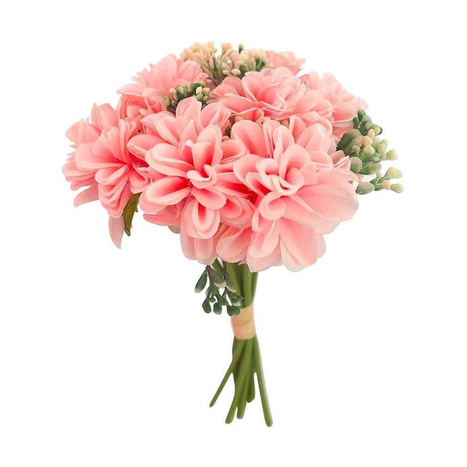 TIED RIBBONS Hydrangea Artificial Flower Bunch For Vase | Pink & White