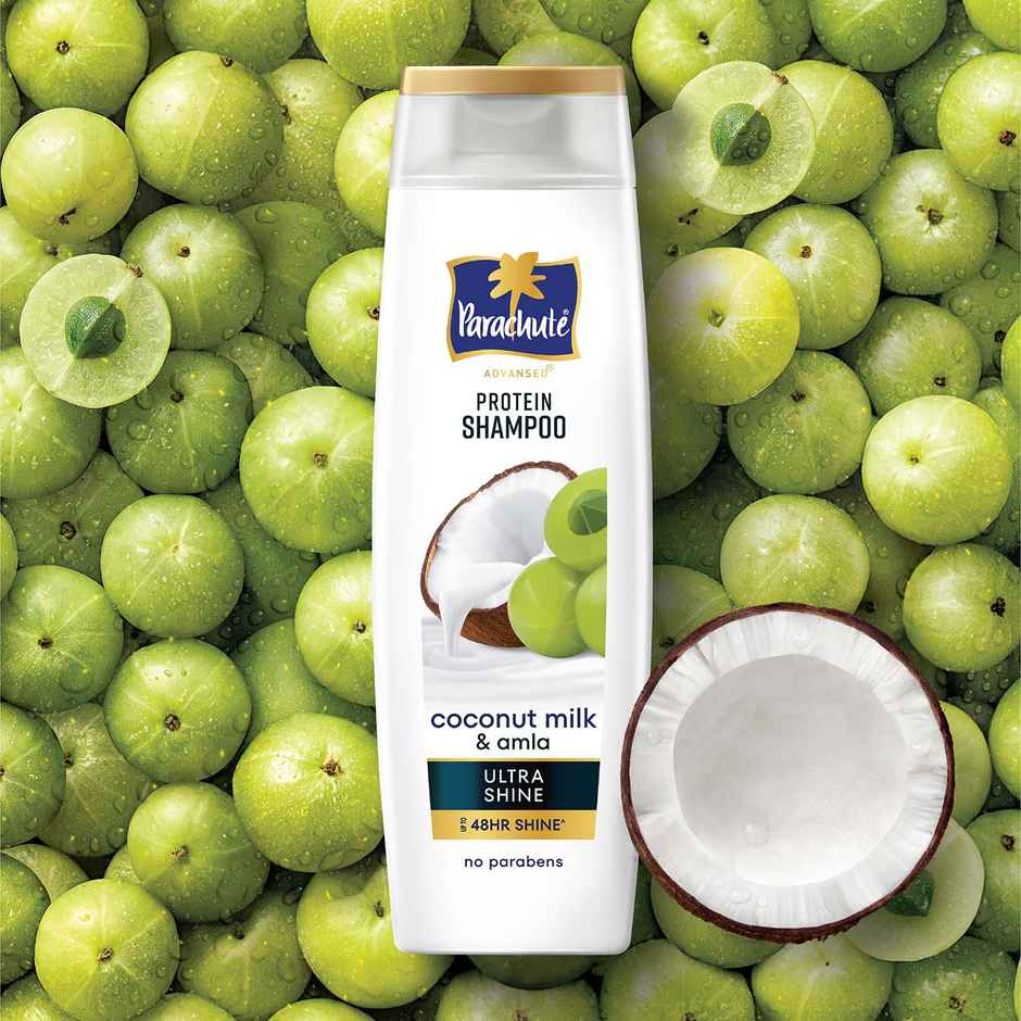 Parachute Advansed Ultra Shine Protein Shampoo | Coconut Milk & Amla | Up to 48hr Shine