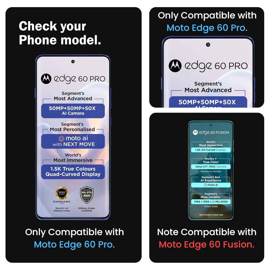 Artistque Tempered Glass for Motorola Moto Edge 60 Pro Screen Protector Guard