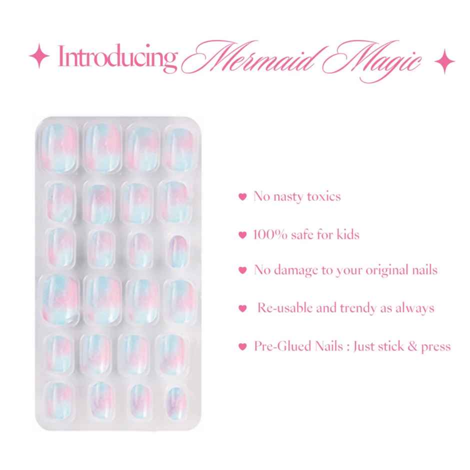 Polish Me Pretty Kids Stick On Nails Mermaid Magic