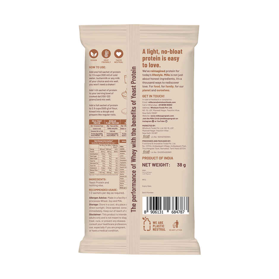 Mille Unflavoured Yeast Protein