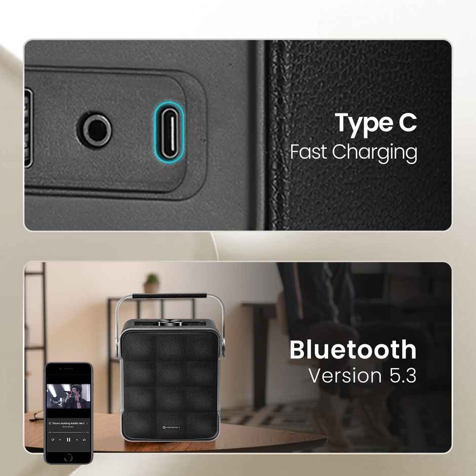 Portronics Harmony II 60W HD Sound Portable Bluetooth 5.3V Speaker | Type-C | Grey