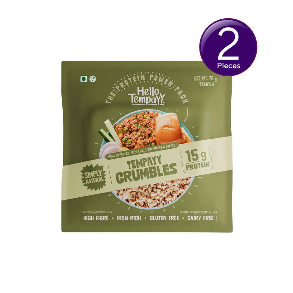 Hello Tempayy 15g Protein Tempeh Crumbles - Low Fat & High Fibre | Soy Tempeh Combo
