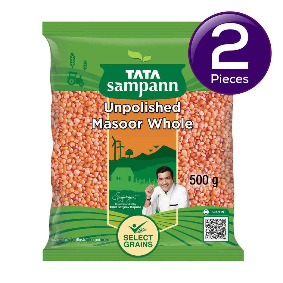 Tata Sampann Unpolished Masoor - Whole Combo