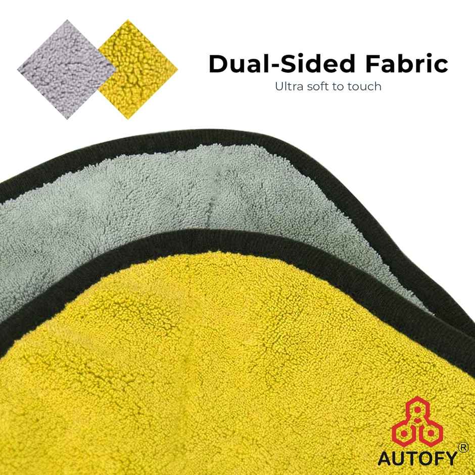 Autofy Multipurpose Microfiber Car Cleaning Cloth (Pack of 4) - Assorted | 800 GSM | 40 cm x 40 cm