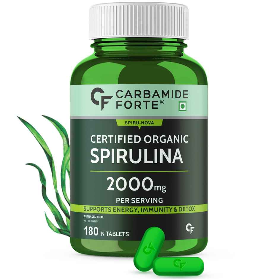 Carbamide Forte Truly Organic Spirulina Tablets 2000mg Per Serving - 180 Tablets