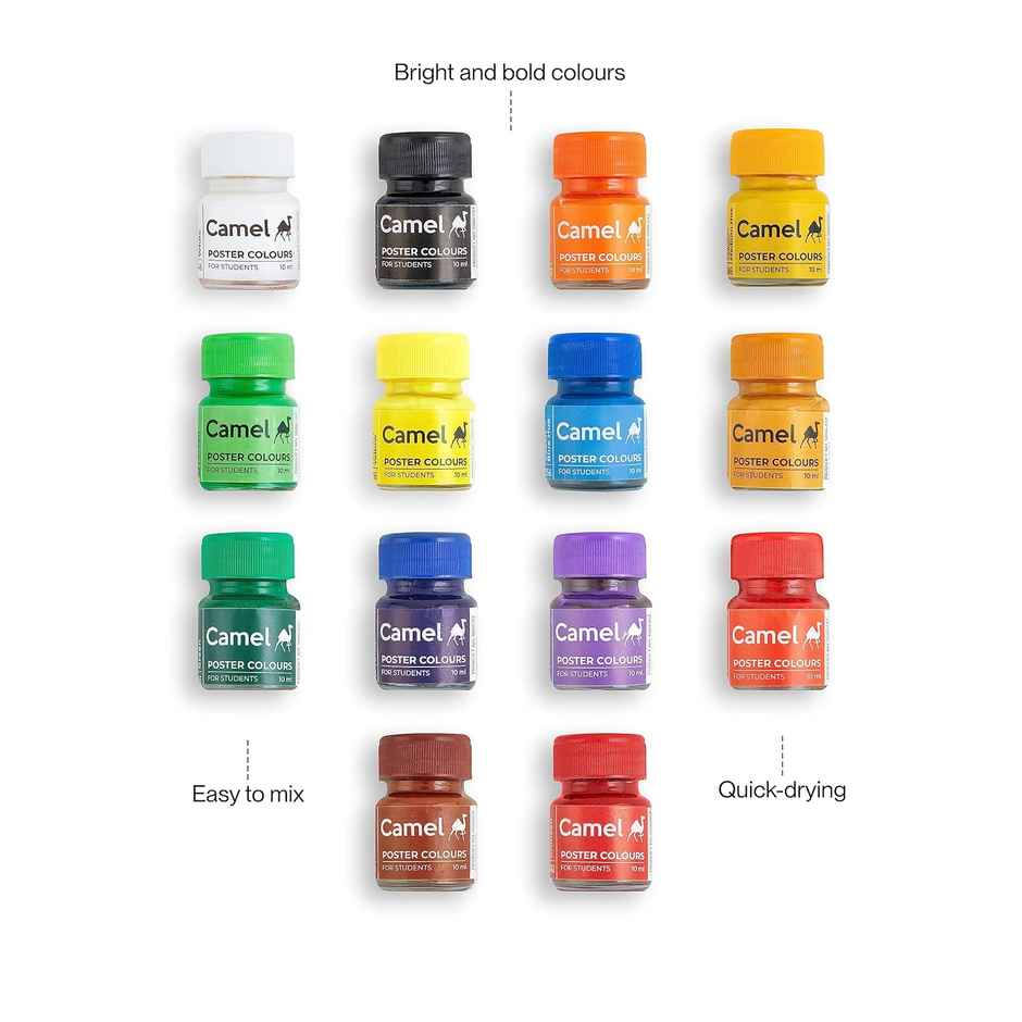 Camel Student Poster Colours Assorted Tin Pack Of 14 Shades