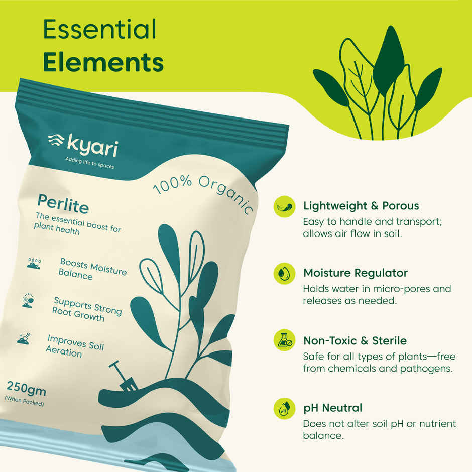 Kyari Perlite Soil Additive for Plants I Improves Aeration & Drainage