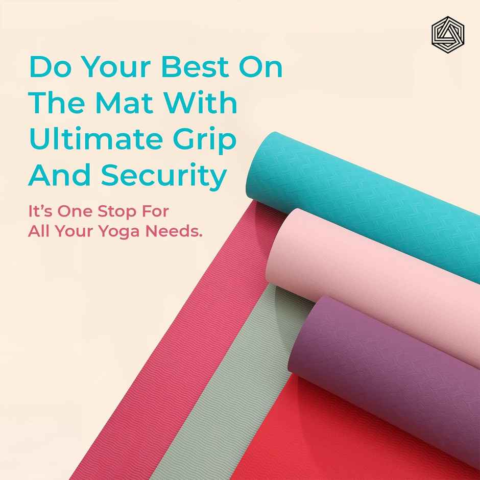 Boldfit Yoga Mat For Women And Men With Cover Bag Tpe Material Extra Thick 6Mm Blue-Blue