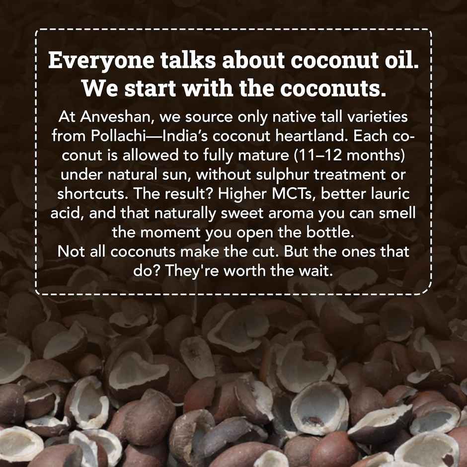 Anveshan Coconut Wood Cold Pressed Oil (Nariyal Oil)