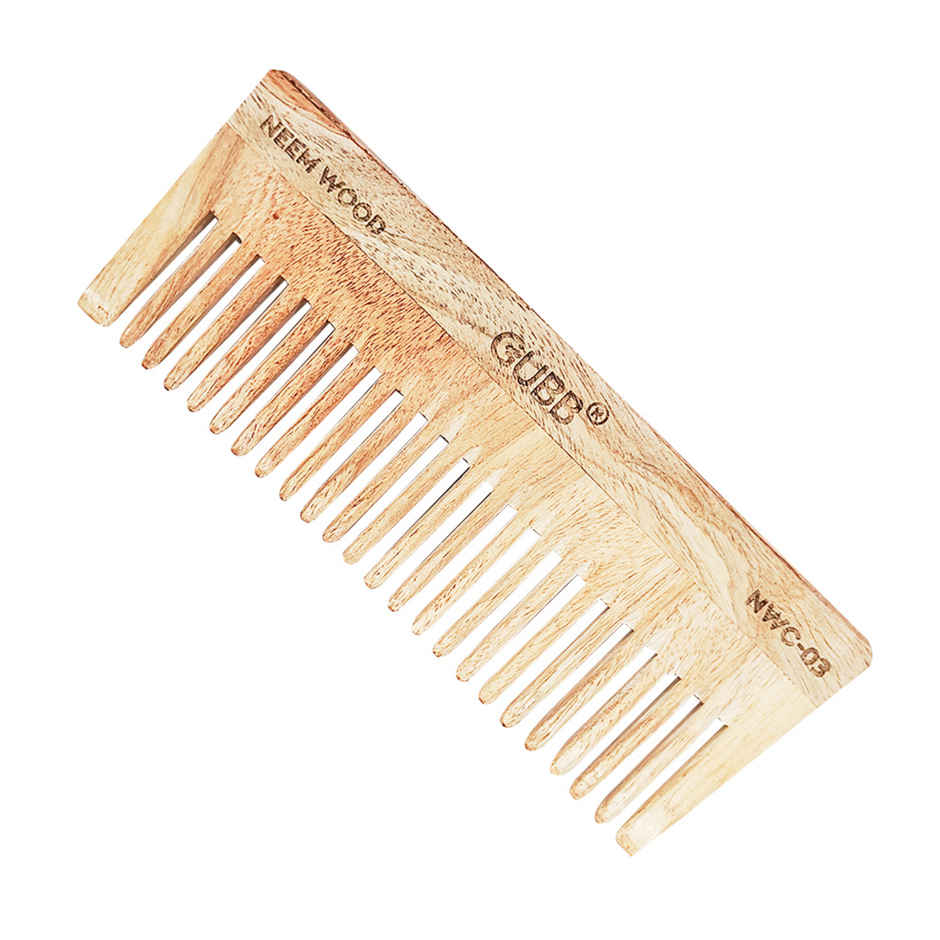 GUBB Wide Teeth Neem Wood Comb
