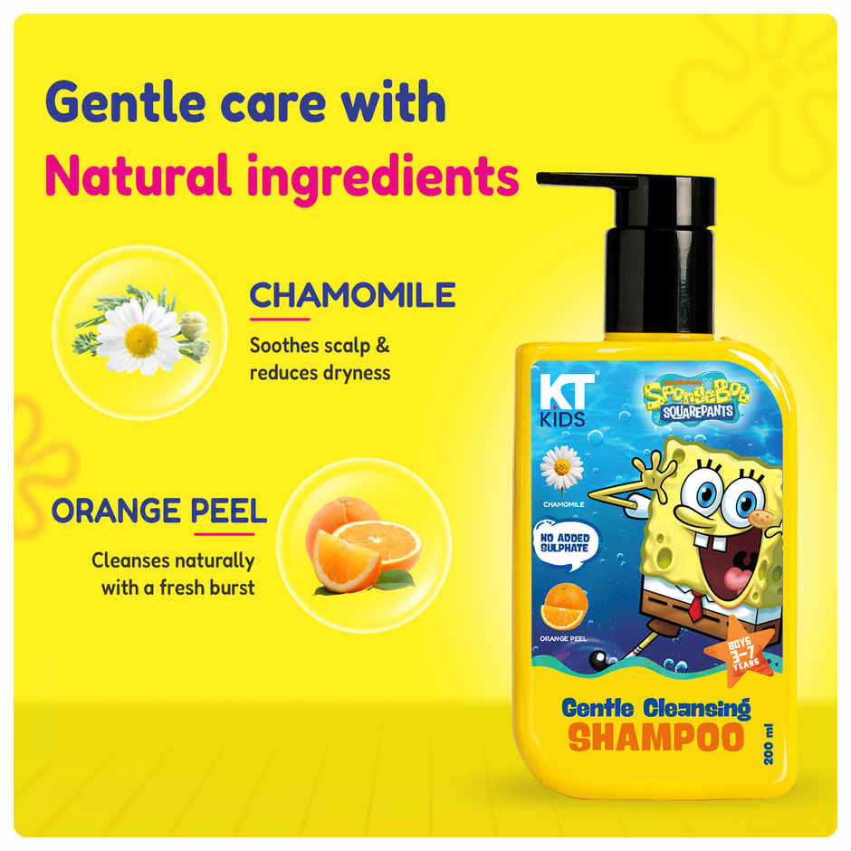 KT Kids Gentle Cleansing Shampoo for Boys (3-7 Years) | Chamomile & Orange Peel