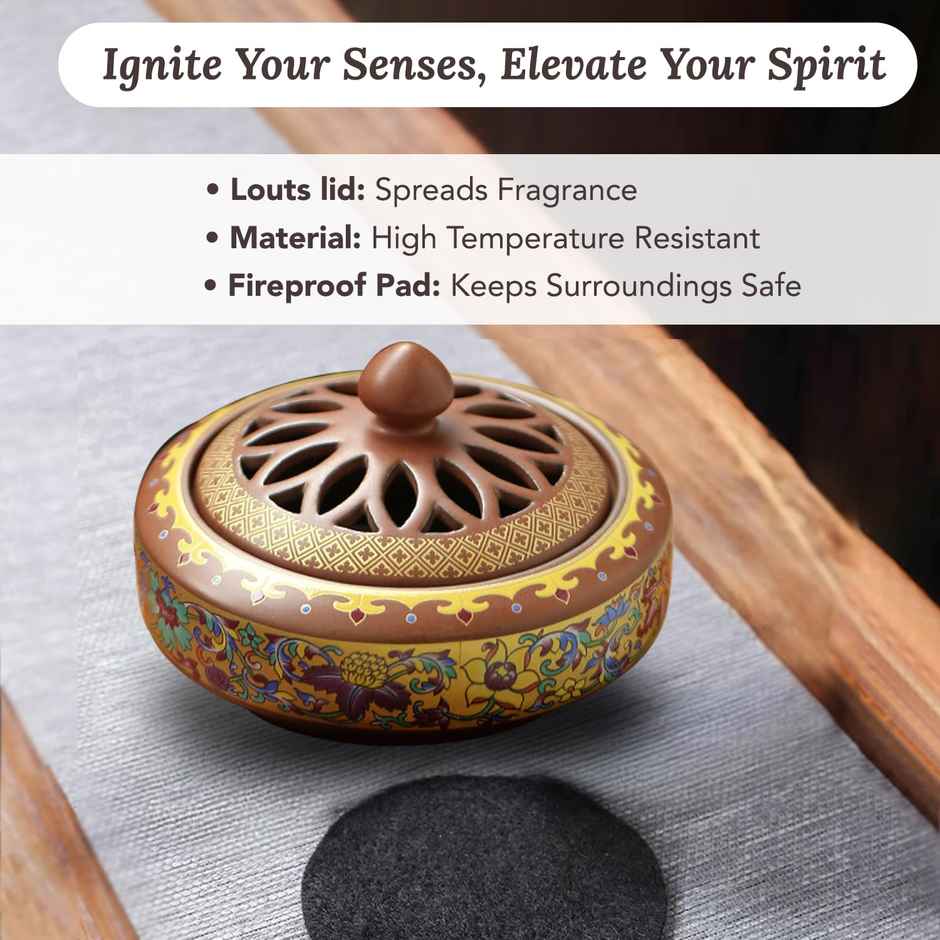 Ekhasa Ceramic Dhoop Dani Loban Burner Holder Stand For Home | Dhup Kapoor Dani For Puja