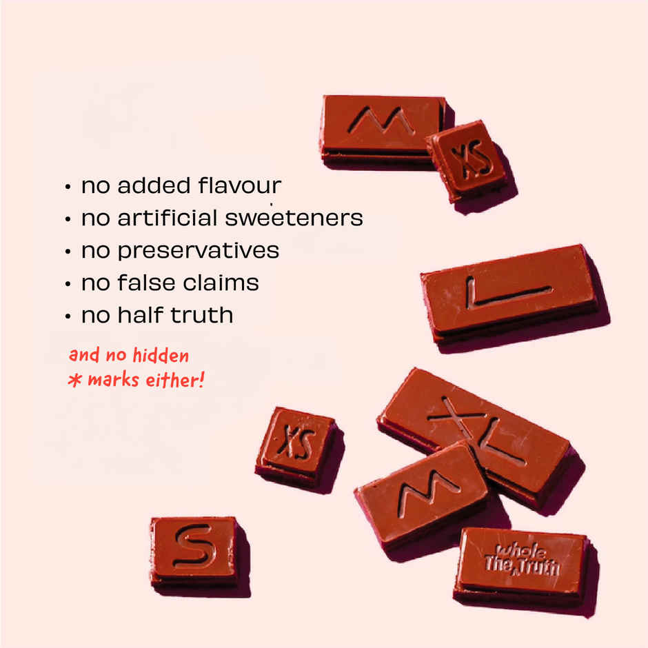 The Whole Truth Dark Cocoa Bar- 55% Dark | 80 G | Sweetened With Dates