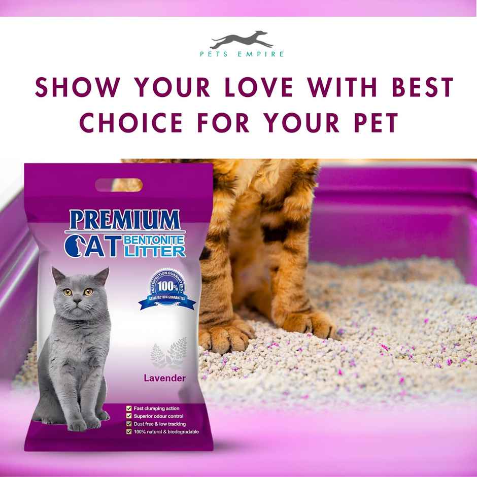 Pets Empire Natural Scoopable Bentonite Ball Cat Litter , Lavender Scent