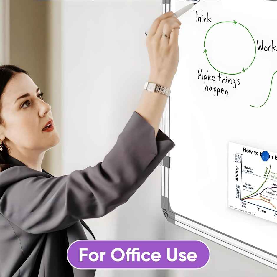 Yajnas Double-Sided Whiteboard & Chalkboard | 2 x 3 Ft | With Marker & Duster | Study & Office Board