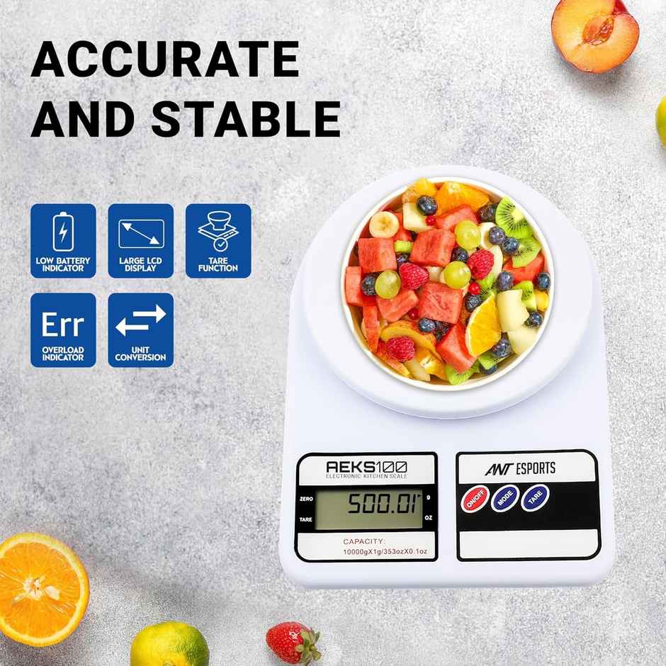 Ant Aeks100 Kitchen Digital Weighing Scale | White - 1 Unit