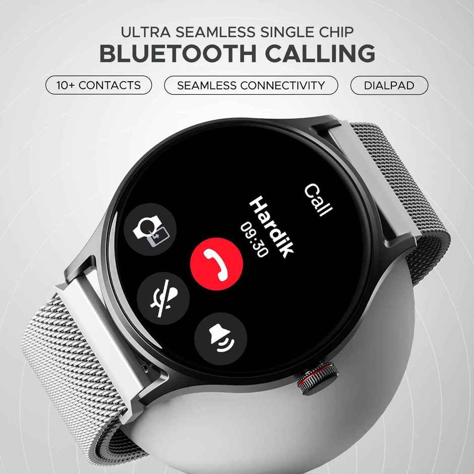 boAt Lunar Vista Smartwatch | 1.52" Display | Functional Crown - Metal Silver