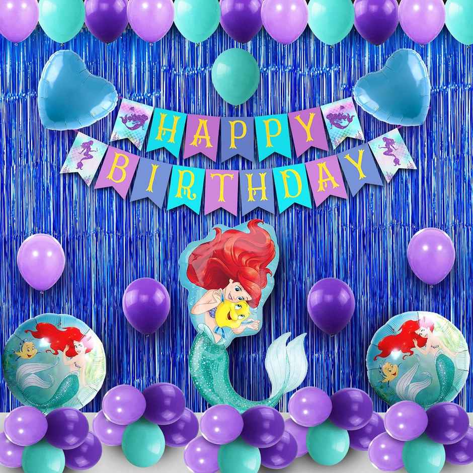 Party Propz Mermaid Theme Birthday Decorations - Pack Of 50