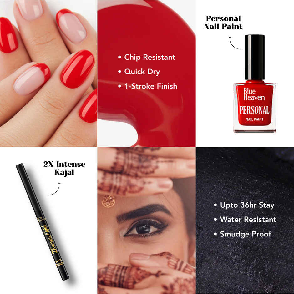 Blue Heaven Shringaar Makeup Kit | Lipstick | Nail Paint | Kajal | Sindoor | Bindi & Mehendi