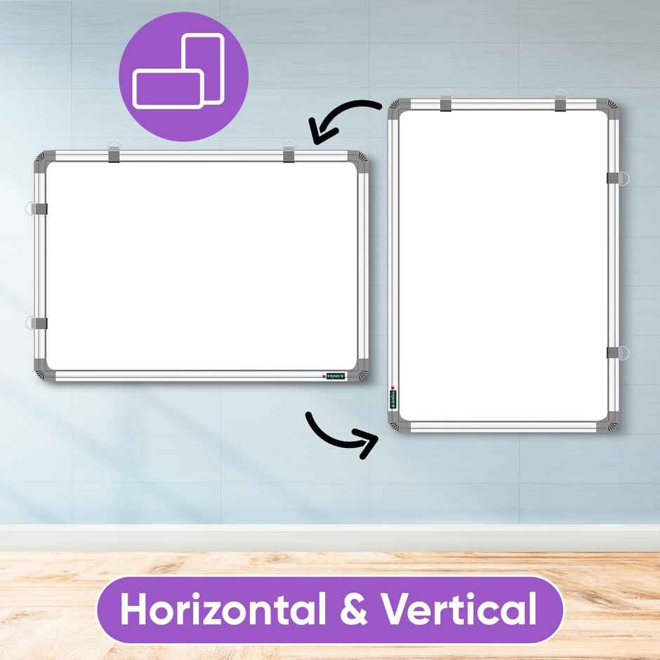 Yajnas Double-Sided Whiteboard & Chalkboard | 2 x 3 Ft | With Marker & Duster | Study & Office Board