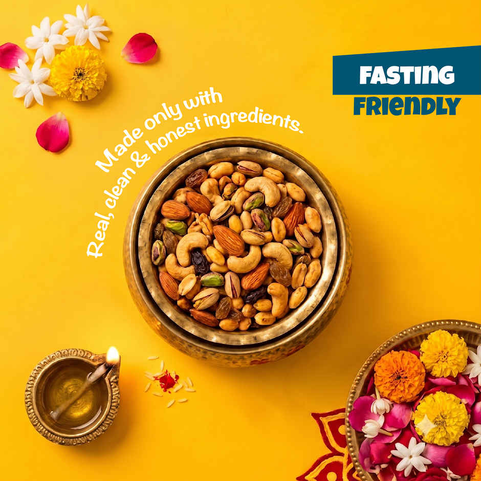 Farmley Satva Mix Dry Fruit Snack | Peanuts | Green Raisins | Almonds | Cashews | Makhana & More