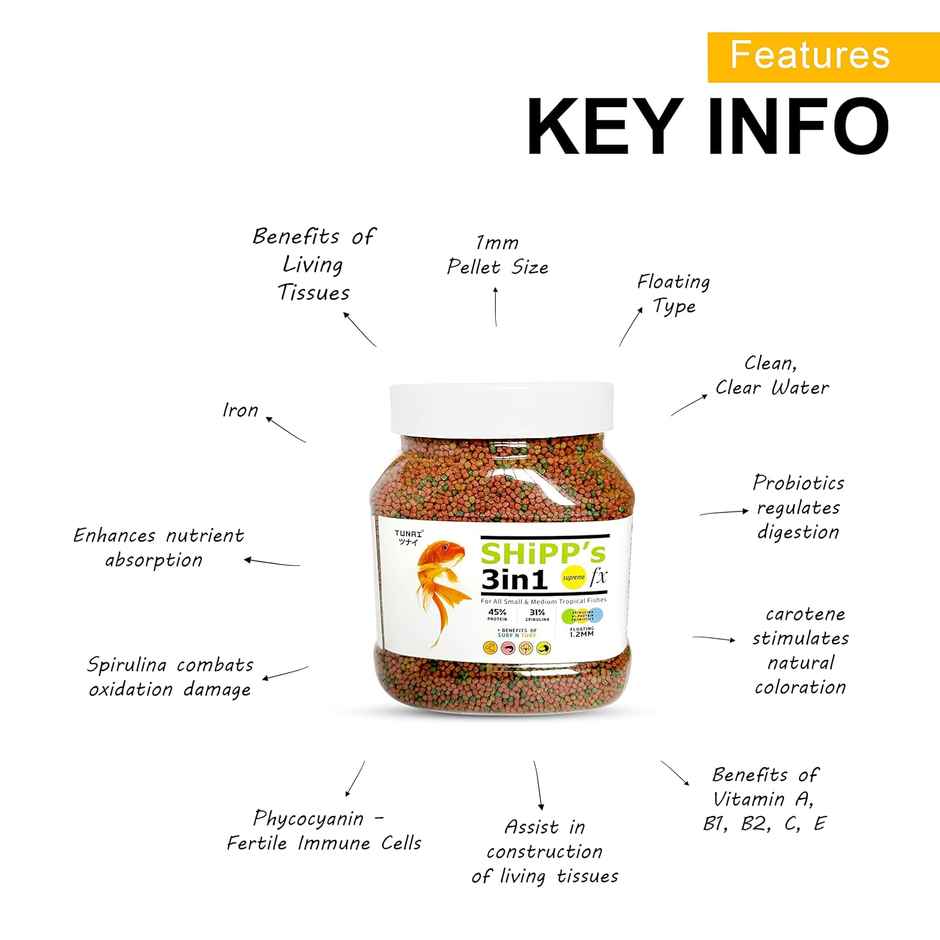 Tunai Shipp 3In1 Fish Food 1.2Mm