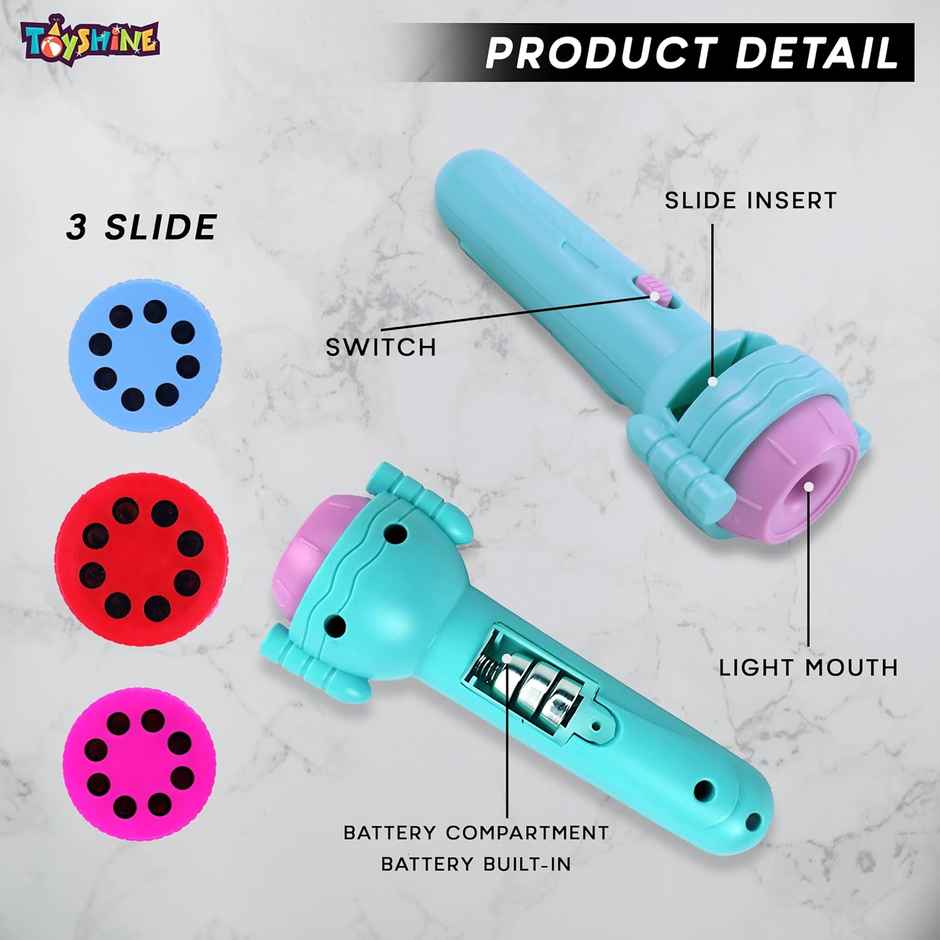 Toyshine Projection Flashlight Educational Toy 3+ Years | 24 Patterns Bedtime Toy for Kids