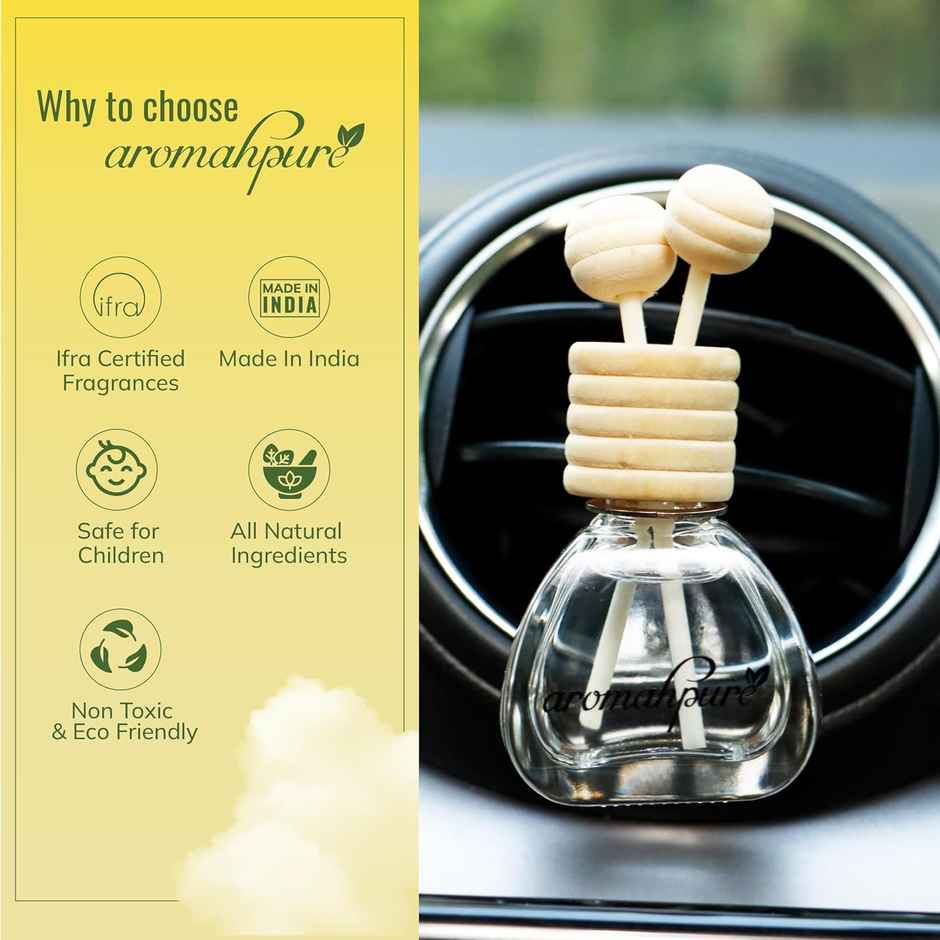 Aromahpure Car Perfume Vent Clip with Wooden Reed Stick | Lemon Fragrance