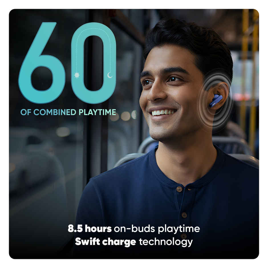 Mivi DuoPods Sync TWS, 60H Playtime, 13mm Drivers, AI ENC Calls, IPX4, BT 5.3