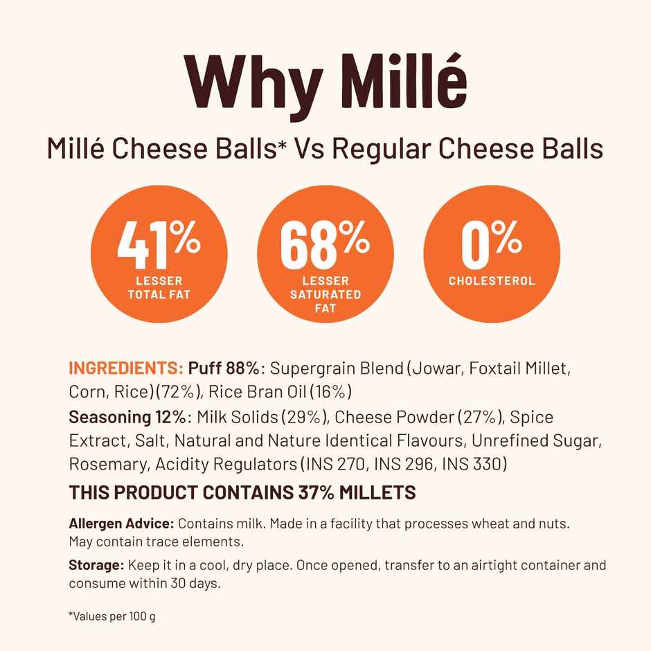 Mille Cheese Balls | Baked | No Palm Oil | Not Fried
