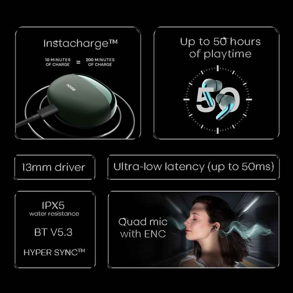 Noise Buds Verve 2 Truly Wireless Bluetooth Earbuds - Forest Green